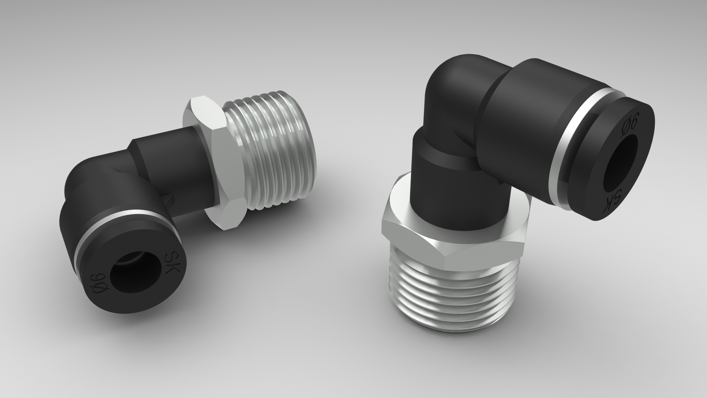 气管接头直角快插直通连接器coto velo PARA TUBO 6MM(MACHO BSP 3-8-19)